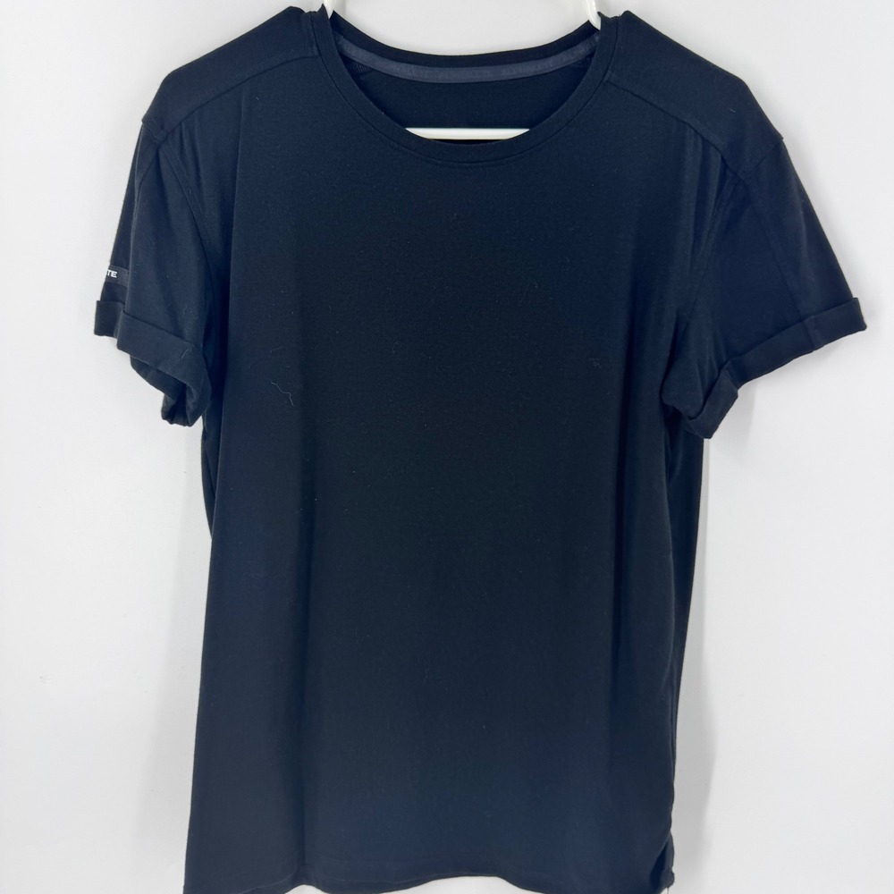 ALPHALETE Mens Black T Shirt Athletic Gym Workout Short‎ Sleeve Size S